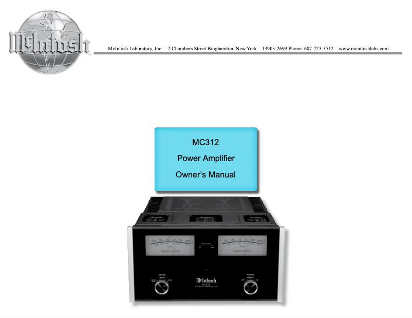 Page 1 de la notice Manuel utilisateur McIntosh MC462