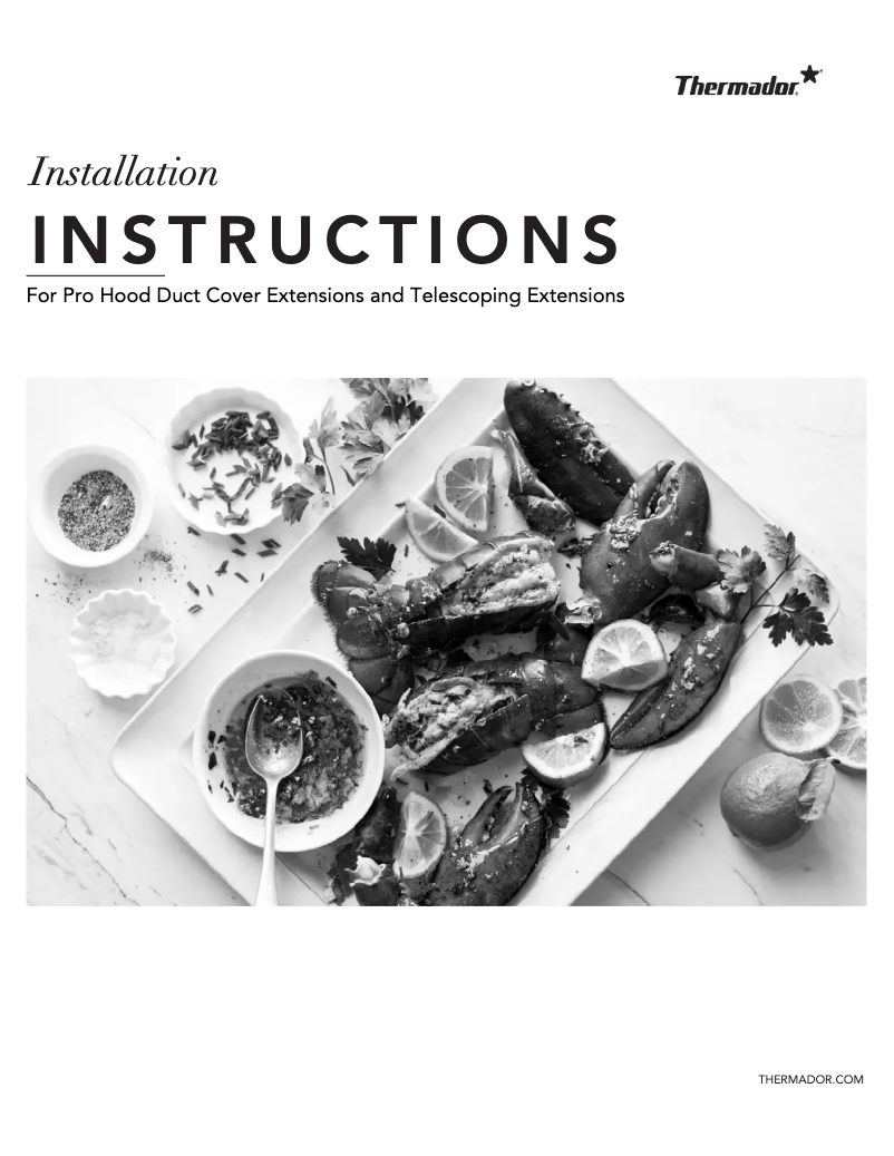 Page 1 of the manual Installation Guide Thermador CHMHP486W