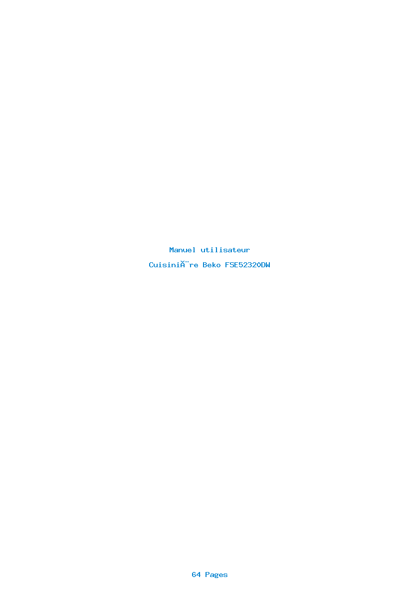 Page 1 de la notice Manuel utilisateur Beko FSE52320DW