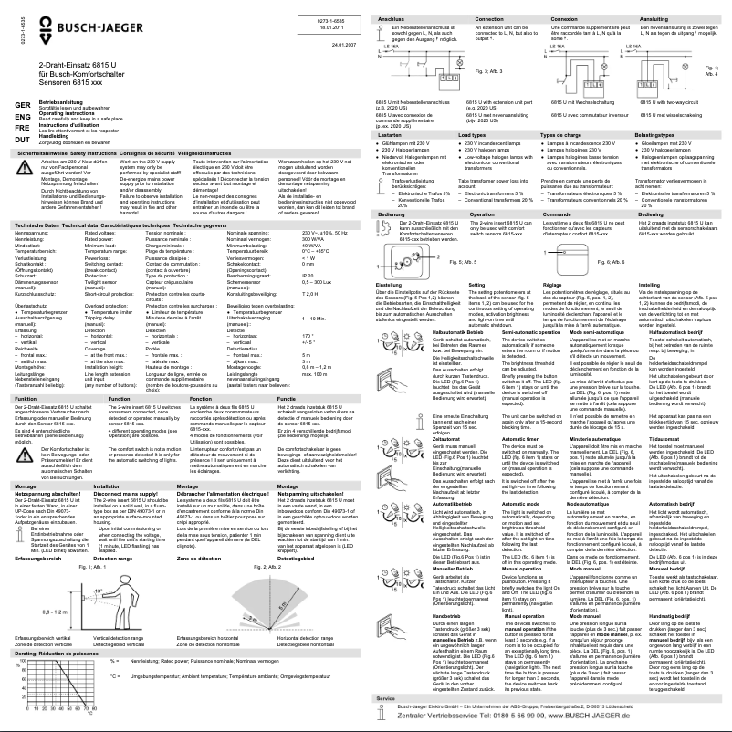 Page 1 de la notice Manuel utilisateur Busch-Jaeger 6800-0-2481
