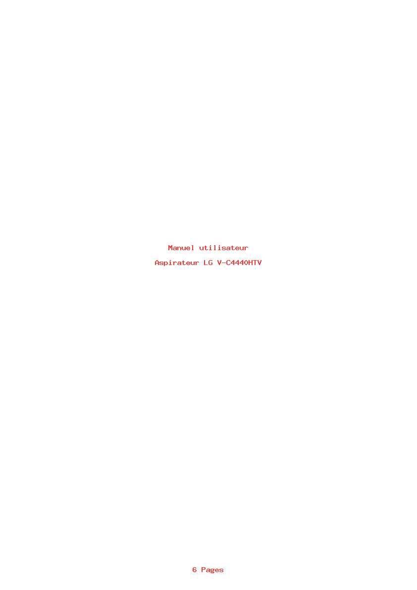 Page 1 de la notice Manuel utilisateur LG V-C4440HTV
