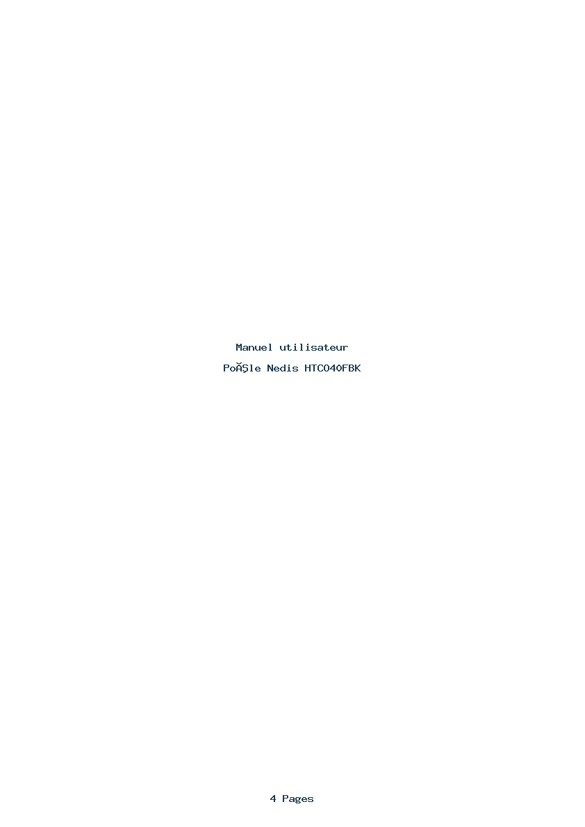 Page 1 de la notice Manuel utilisateur Nedis HTCO40FBK