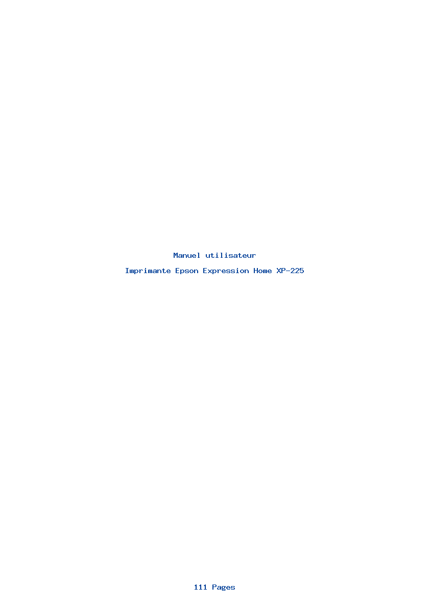 Page 1 de la notice Manuel utilisateur Epson Expression Home XP-225