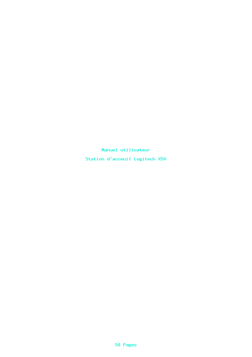 Page 1 de la notice Manuel utilisateur Logitech X50