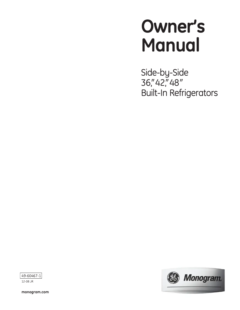 Página 1 del manual Manual de uso y mantenimiento GE ZISW420DR