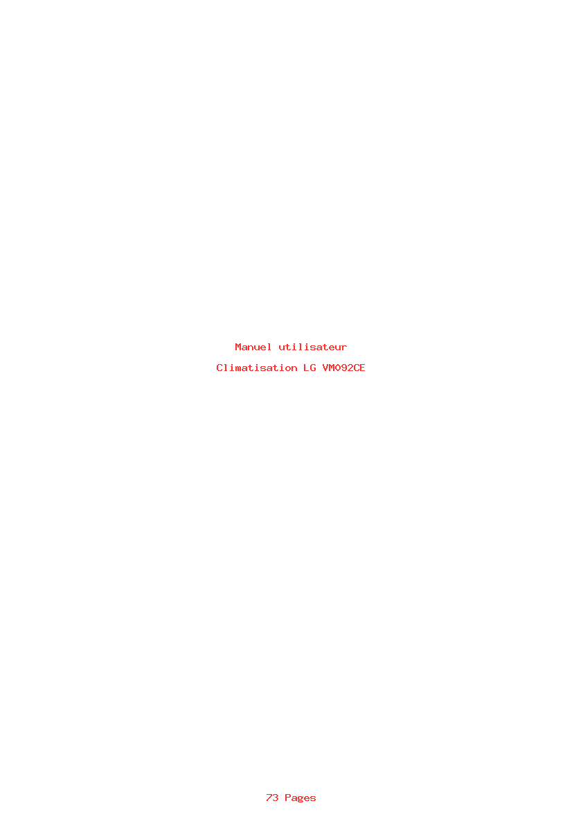 Page 1 de la notice Manuel utilisateur LG VM092CE