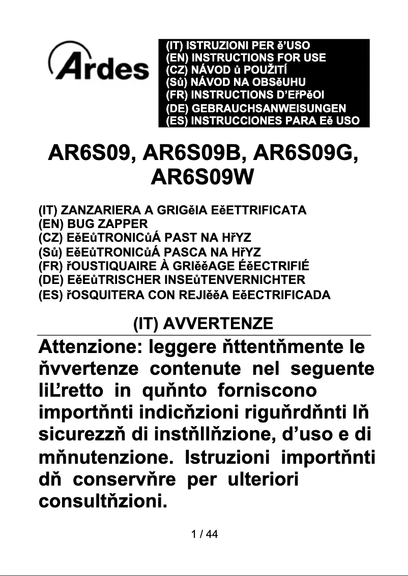 Page 1 de la notice Instructions / montage Ardes AR6S09B