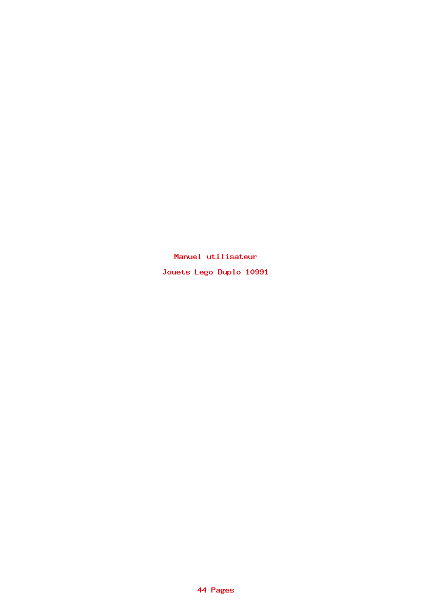 Page 1 de la notice Manuel utilisateur Lego Duplo 10991