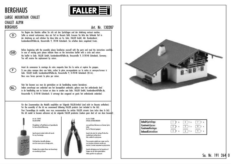 Page 1 de la notice Manuel utilisateur Faller 130287