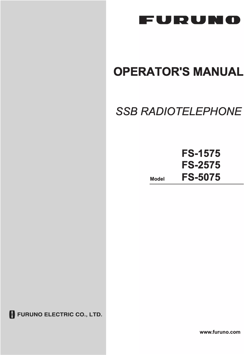 Page 1 of the manual User Manual Furuno FS-2575