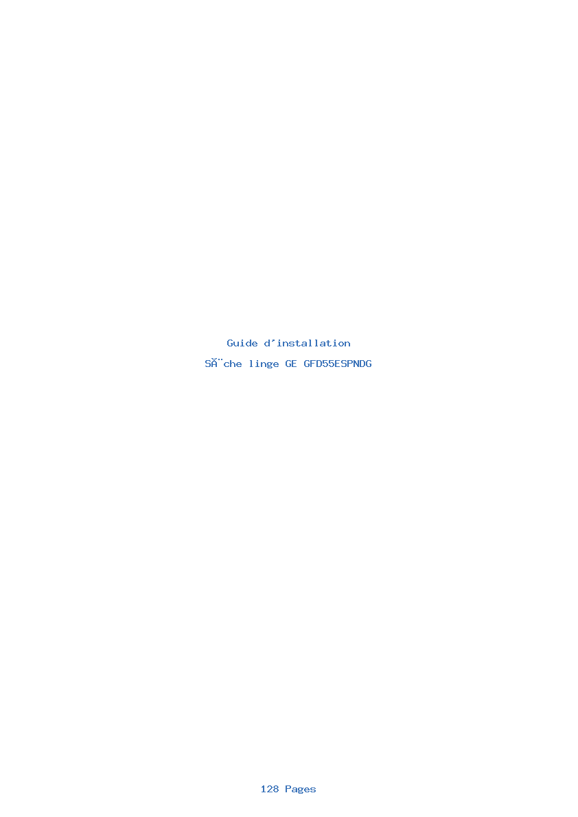 Page 1 de la notice Guide d'installation GE GFD55ESPNDG