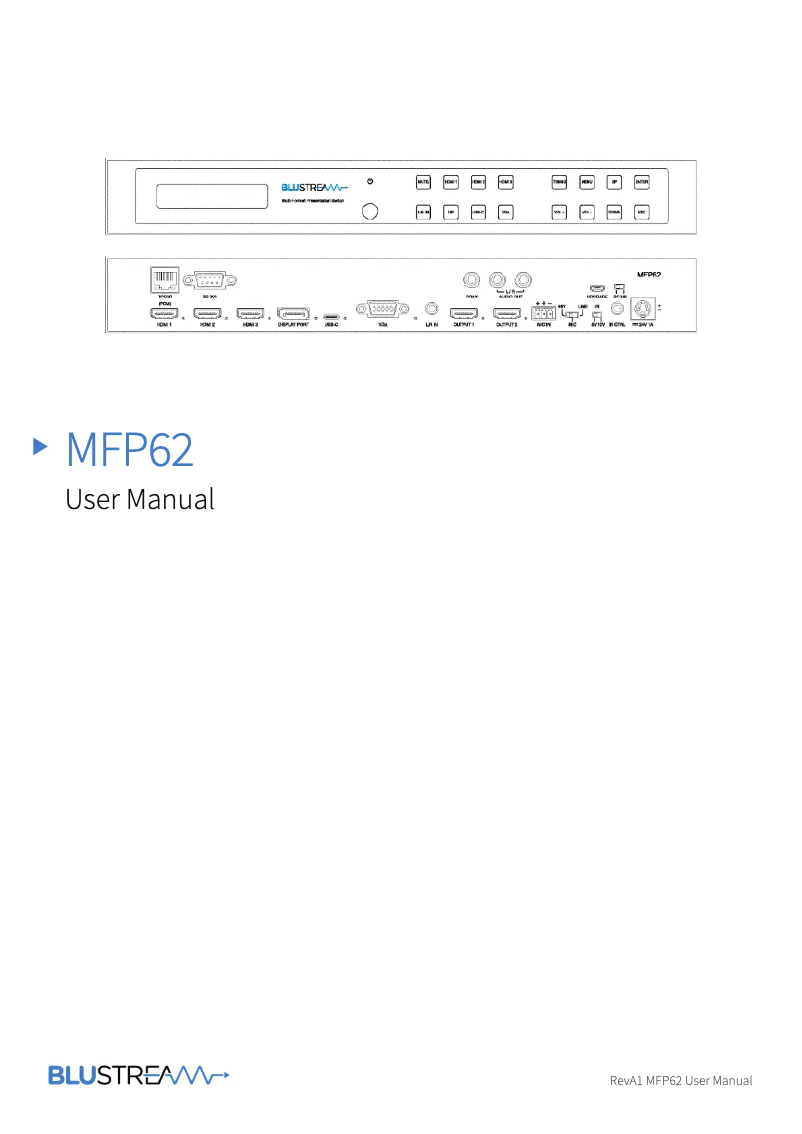 Page 1 de la notice Manuel utilisateur Blustream MFP62