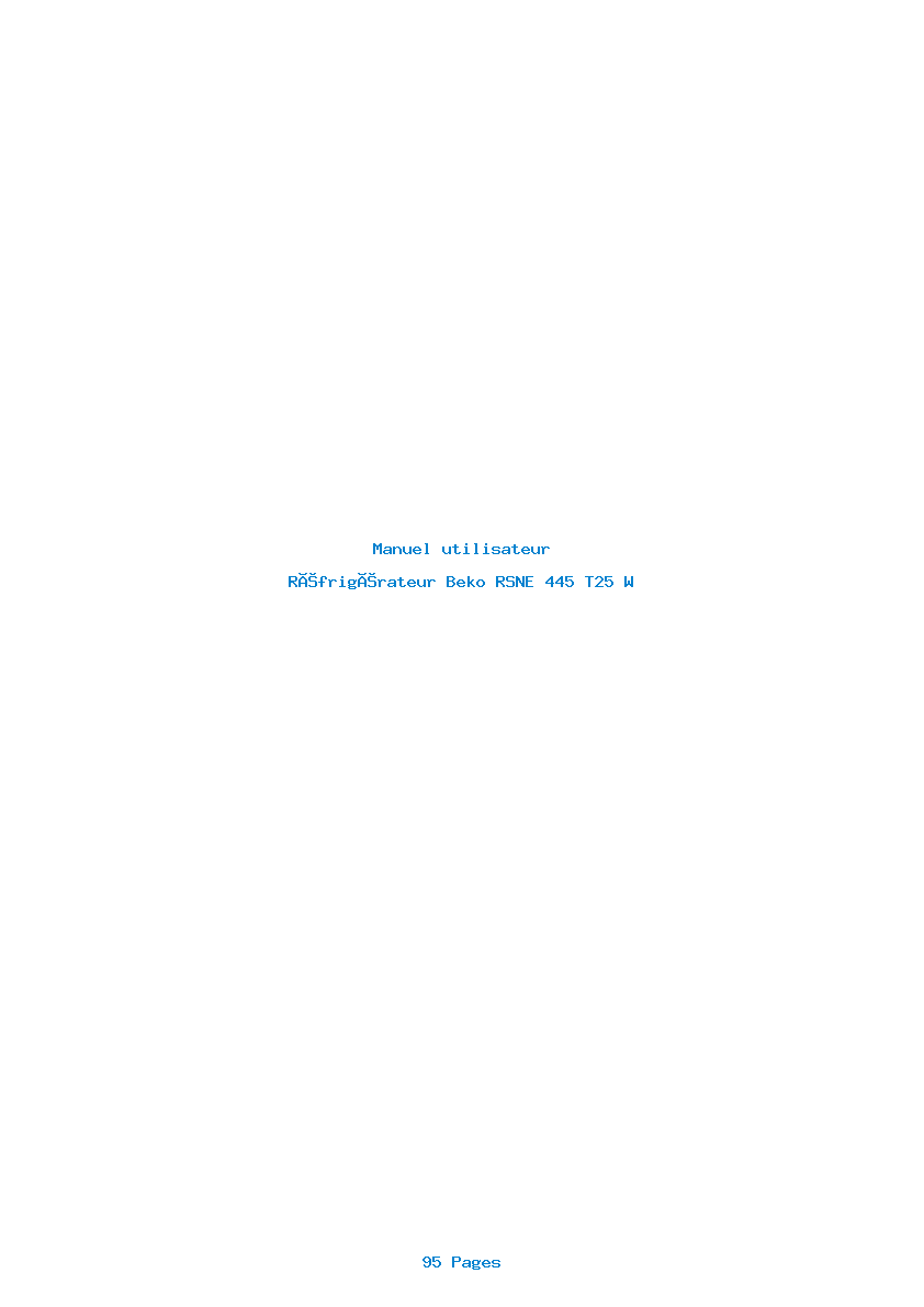 Page 1 de la notice Manuel utilisateur Beko RSNE 445 T25 W