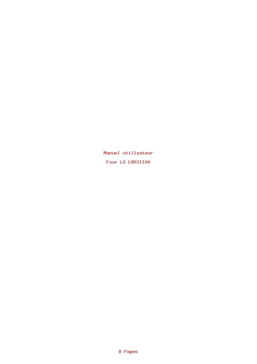 Page 1 de la notice Manuel utilisateur LG LB621100