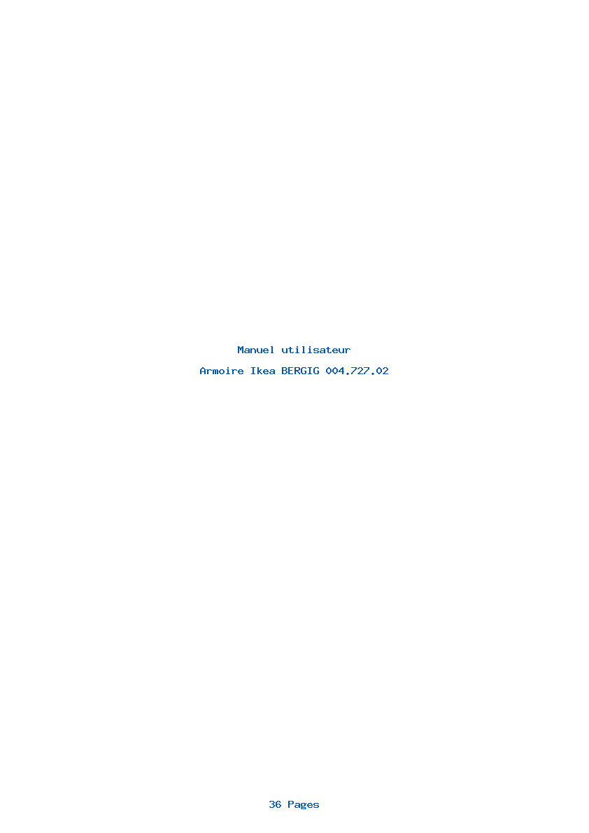 Page 1 de la notice Manuel utilisateur Ikea BERGIG 004.727.02