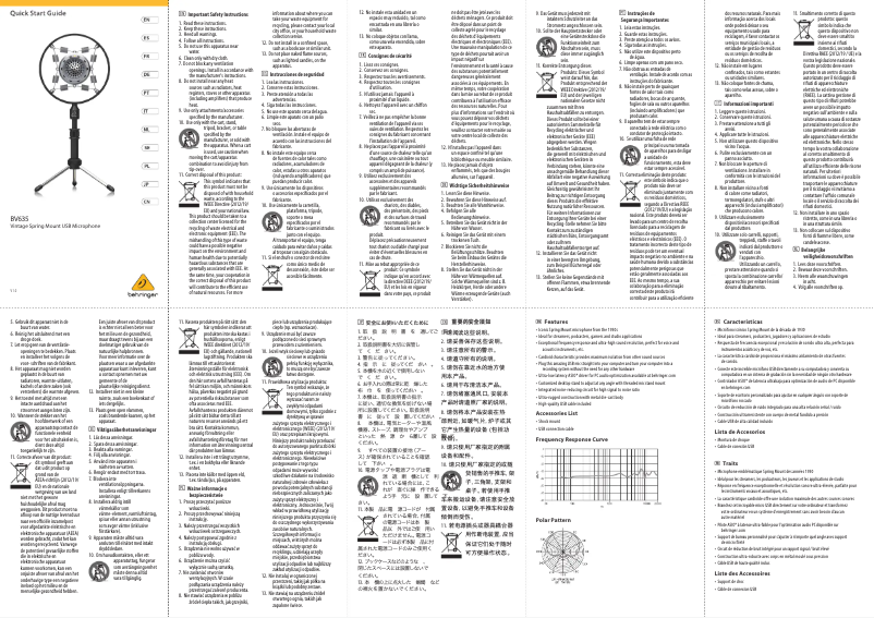 Page 1 de la notice Manuel utilisateur Behringer BV635