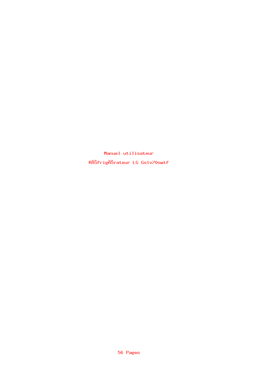 Page 1 de la notice Manuel utilisateur LG Gslv70swtf
