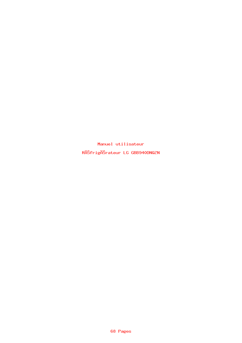 Page 1 de la notice Manuel utilisateur LG GBB940DNQZN