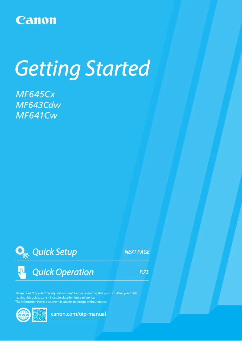 Page 1 de la notice Manuel utilisateur Canon i-Sensys MF643Cdw