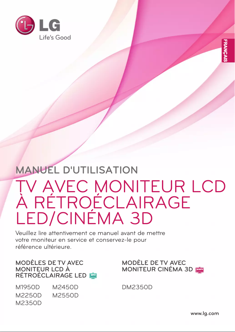 Page 1 de la notice Manuel utilisateur LG M2450D-PZ