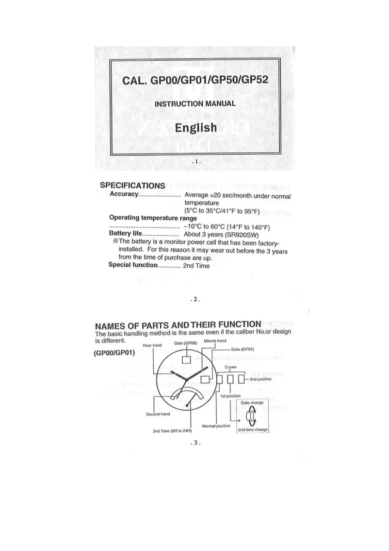 Page 1 of the manual User Manual Grandeux GP50