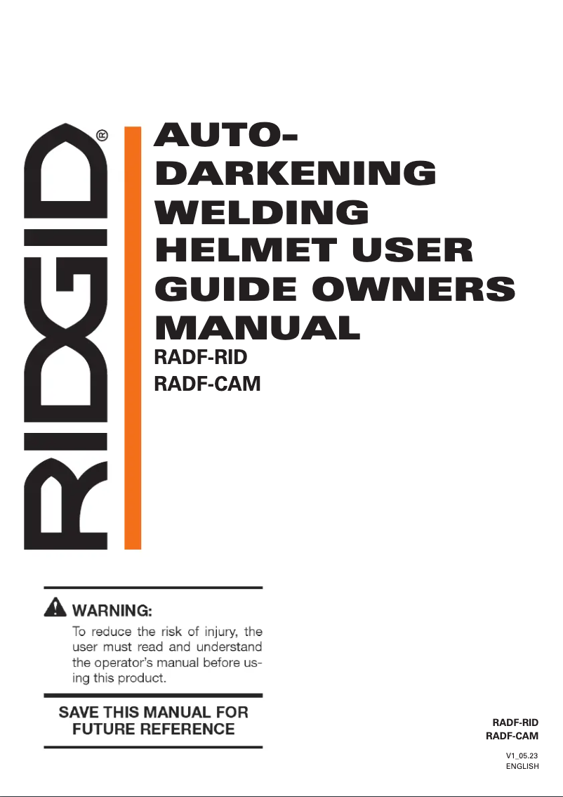 Page 1 of the manual User Manual Ridgid RADF-CAM