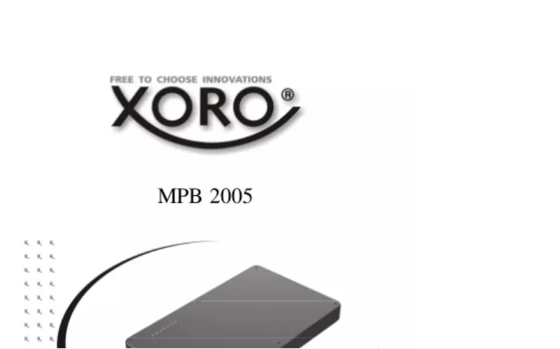 Page 1 of the manual User Manual Xoro MPB 2005