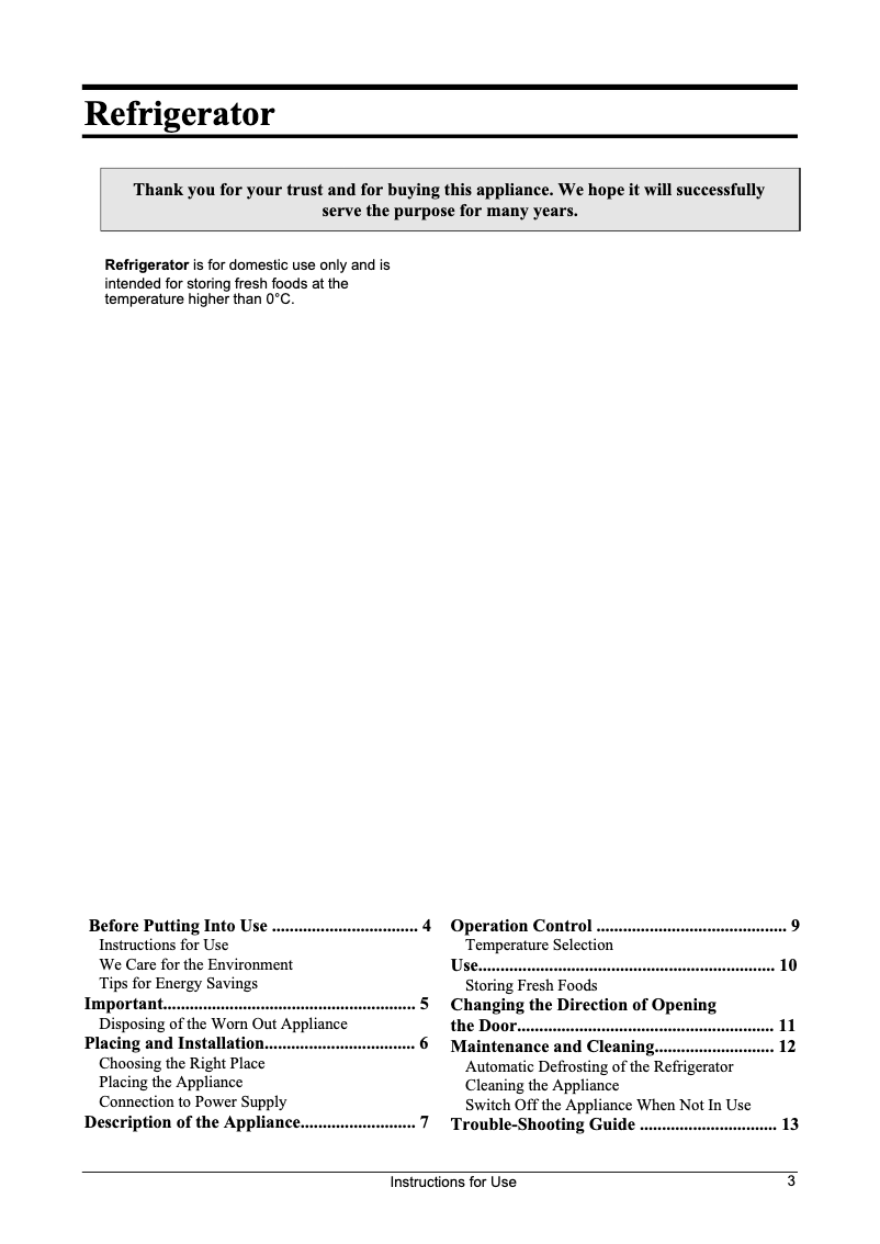 Page 1 de la notice Manuel utilisateur Gorenje R4225W