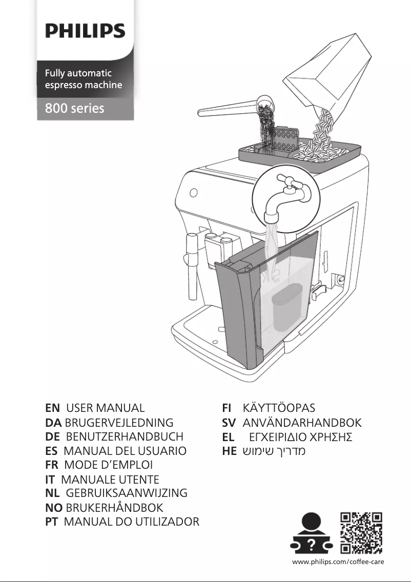 Page 1 of the manual User Manual Philips Series 800 EP0820
