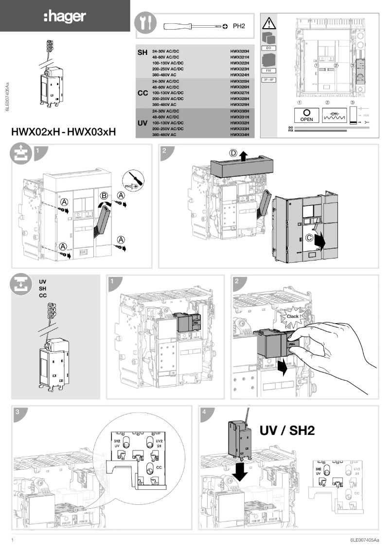 Página 1 del manual Manual de usuario Hager HWX031H