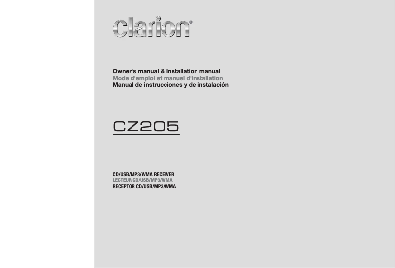 Página 1 del manual Manual de usuario Clarion CZ205