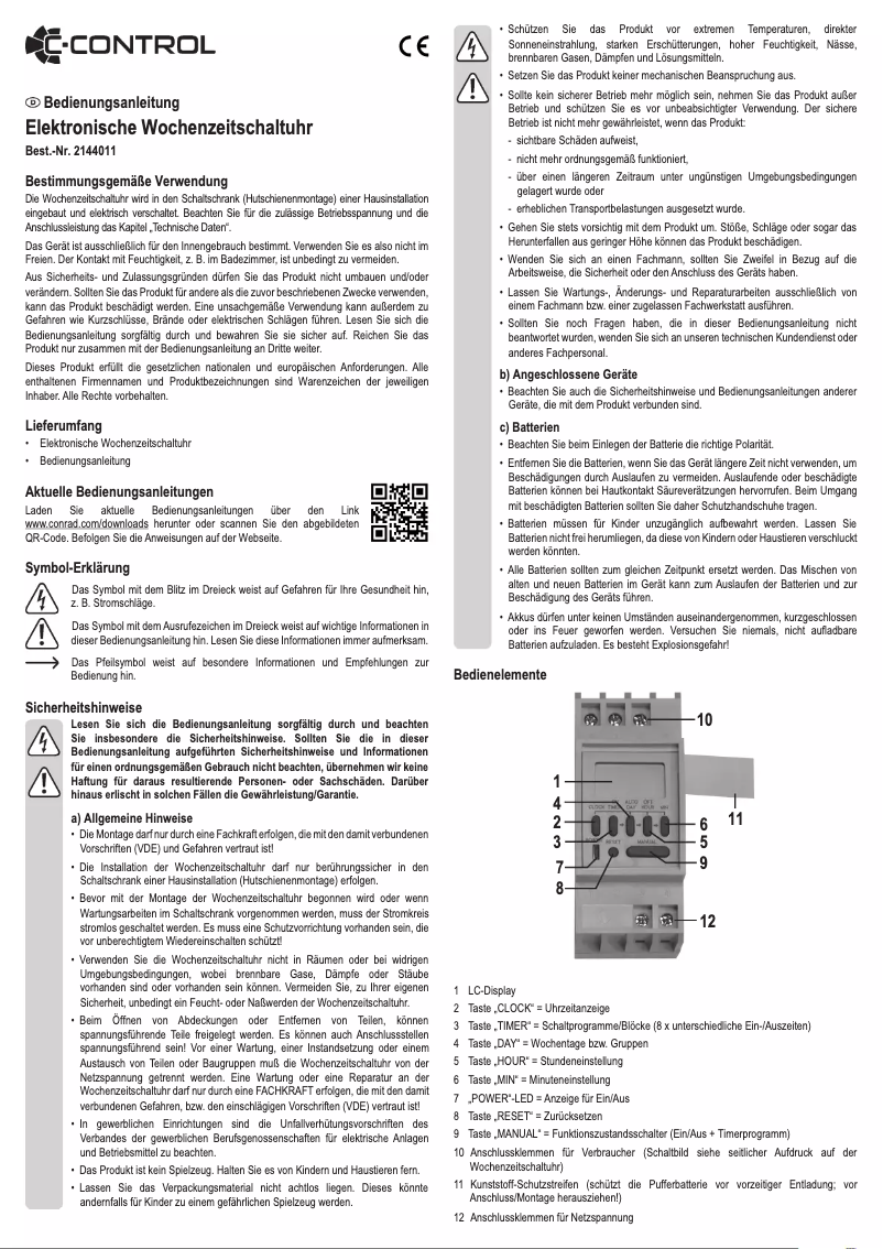 Page 1 de la notice Manuel utilisateur C-Control TM-848-2