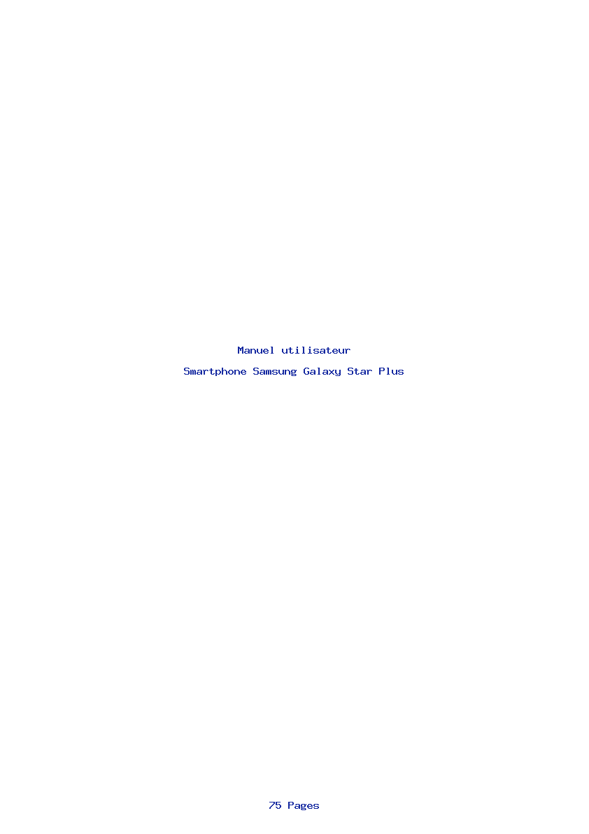 Page 1 de la notice Manuel utilisateur Samsung Galaxy Star Plus