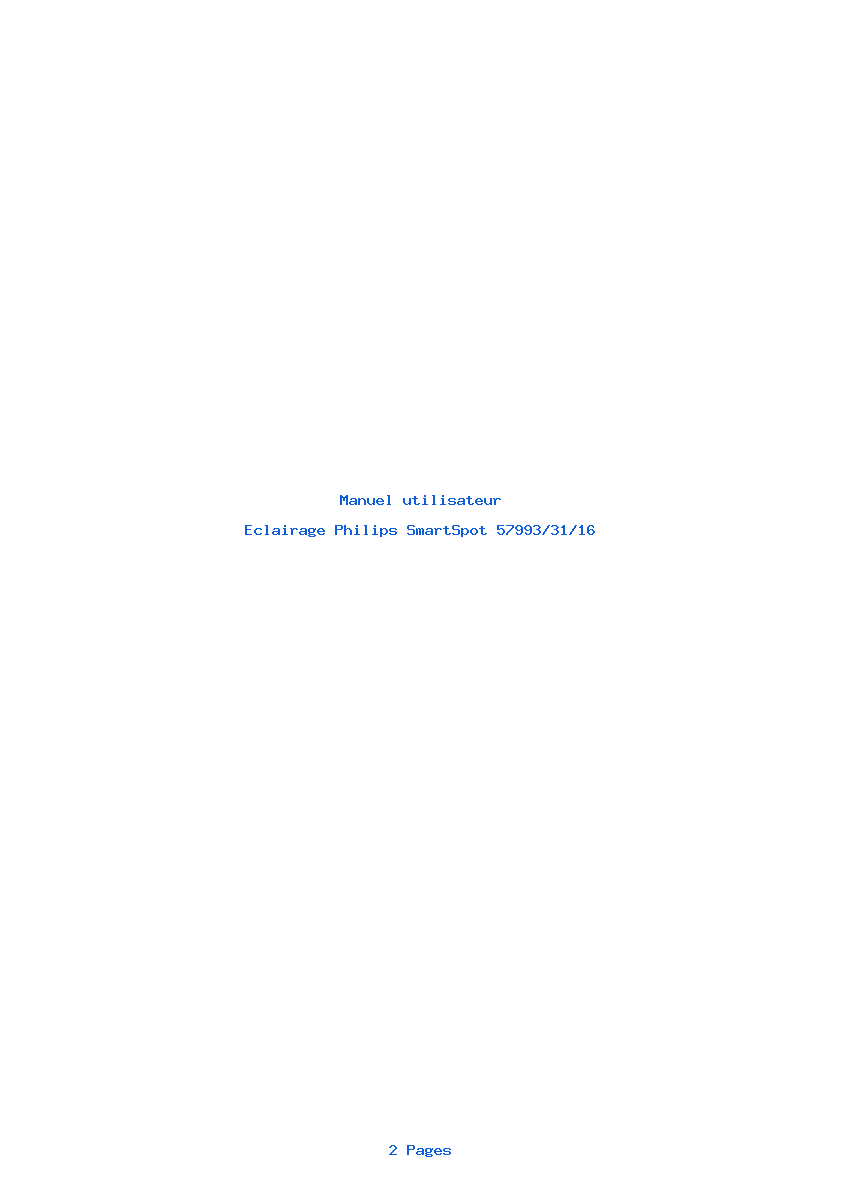 Page 1 de la notice Manuel utilisateur Philips SmartSpot 57993/31/16