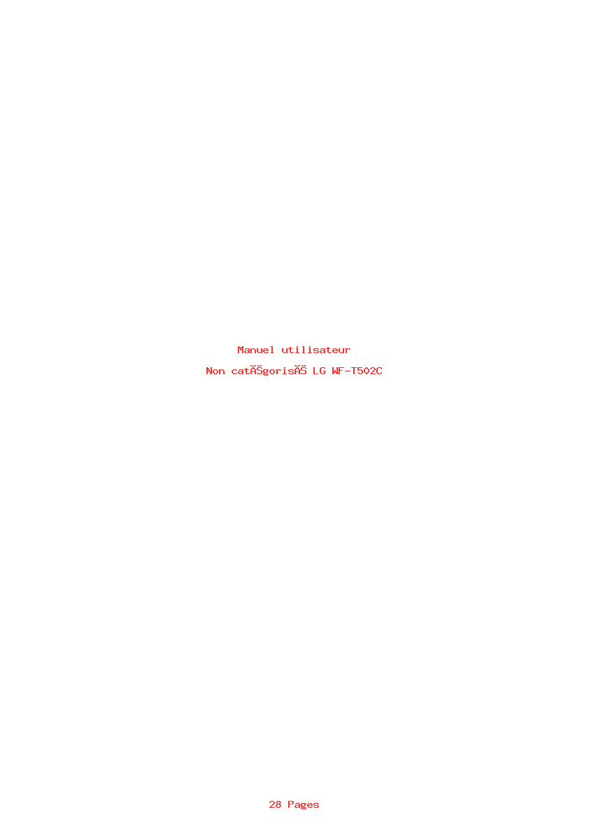 Page 1 de la notice Manuel utilisateur LG WF-T502C