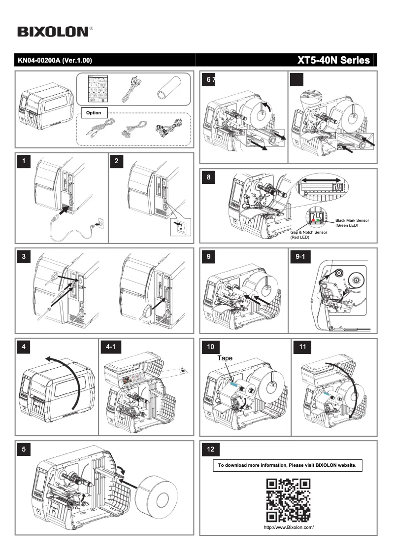 Page 1 of the manual Installation Guide Bixolon XT5-40N