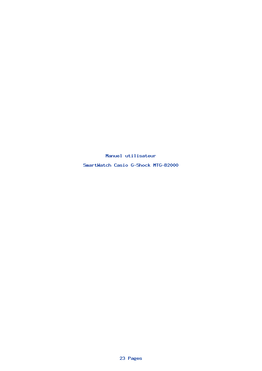 Page 1 de la notice Manuel utilisateur Casio G-Shock MTG-B2000
