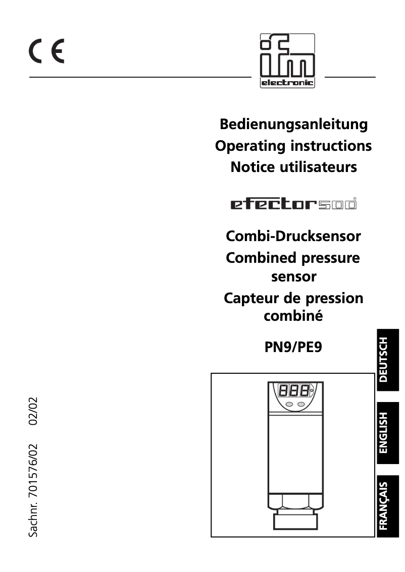 Page 1 de la notice Manuel utilisateur IFM PN9027