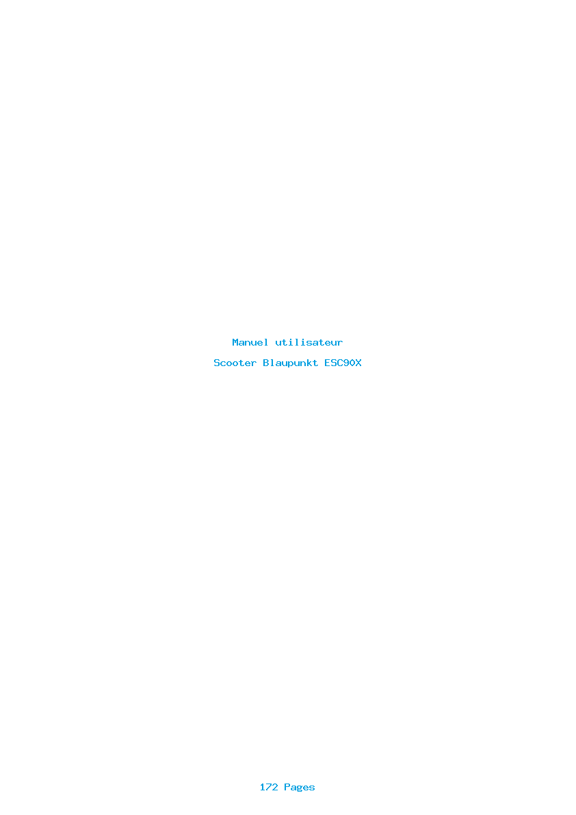 Page 1 de la notice Manuel utilisateur Blaupunkt ESC90X
