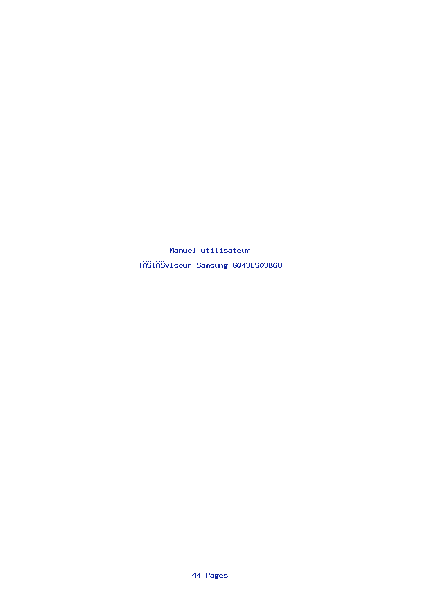 Page 1 de la notice Manuel utilisateur Samsung GQ43LS03BGU