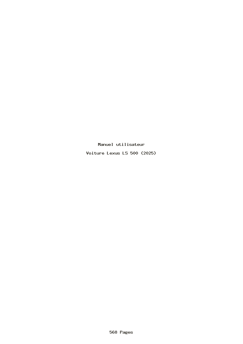 Page 1 de la notice Manuel utilisateur Lexus LS 500 (2025)