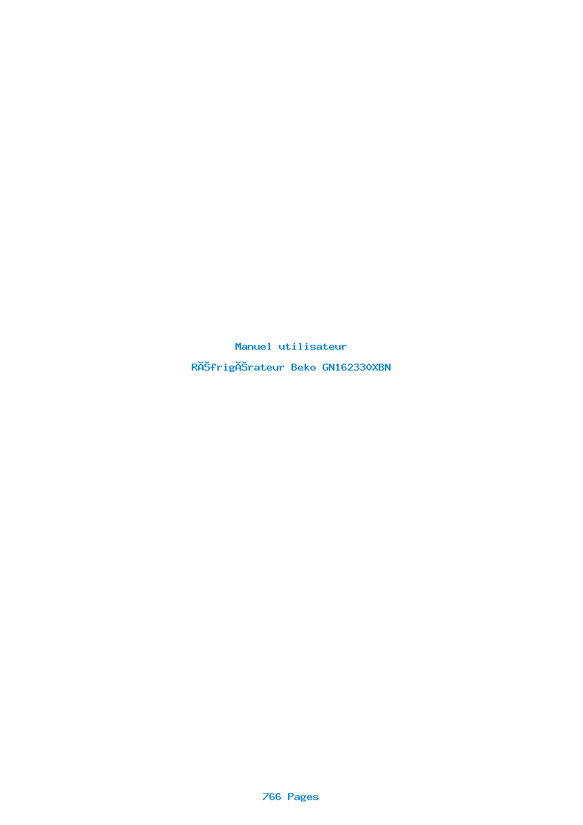 Page 1 de la notice Manuel utilisateur Beko GN162330XBN