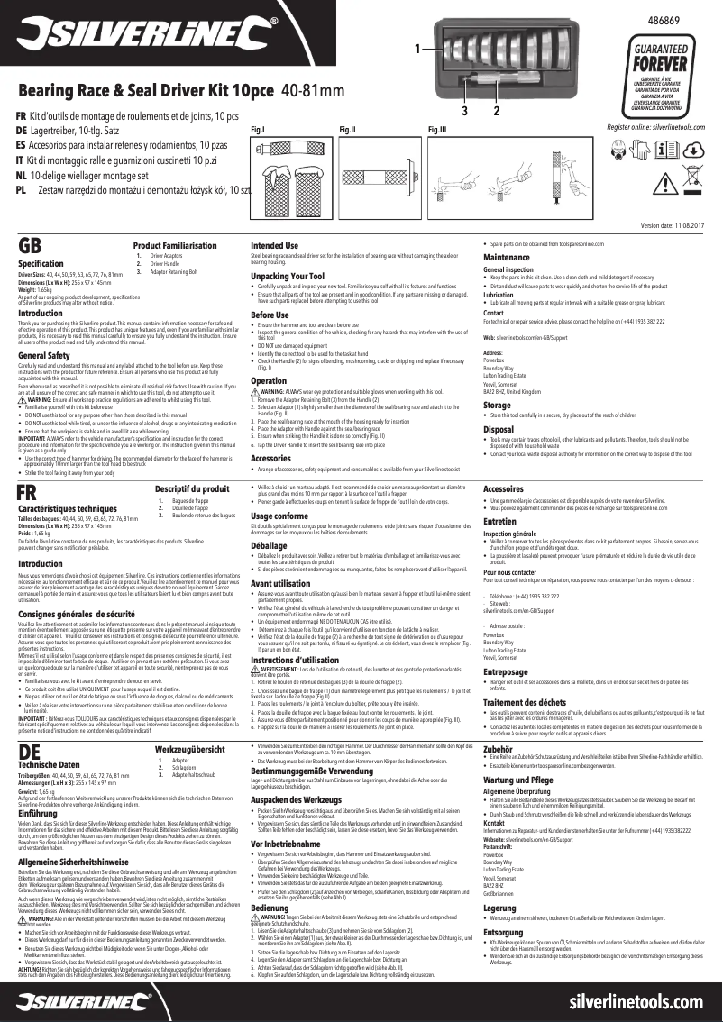 Page 1 de la notice Manuel utilisateur Silverline 486869