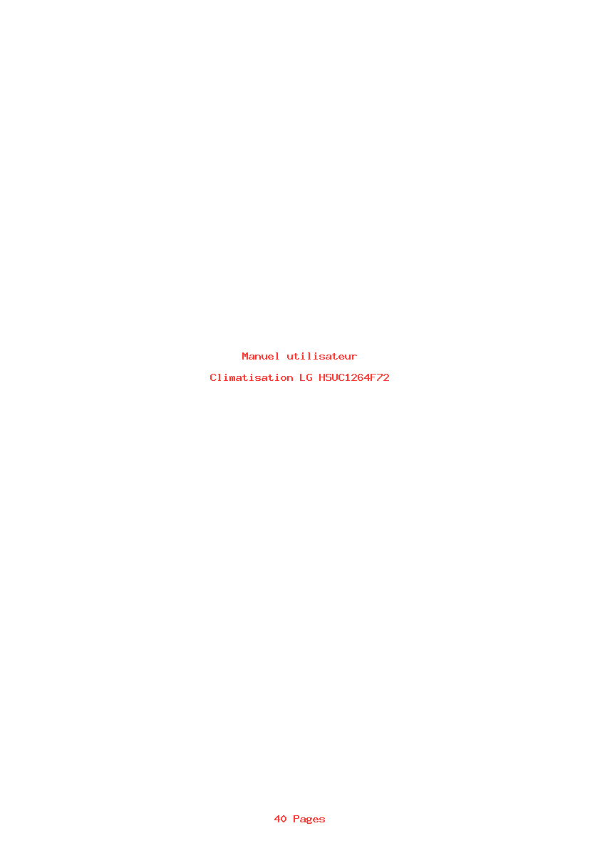 Page 1 de la notice Manuel utilisateur LG HSUC1264F72
