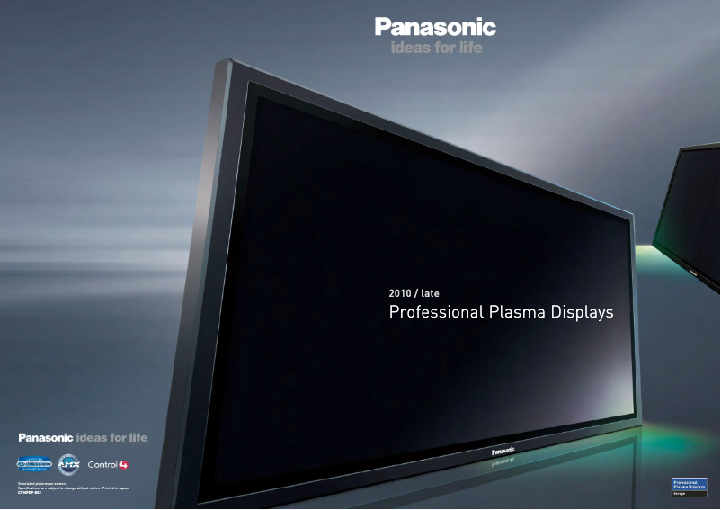 Page 1 de la notice Manuel utilisateur Panasonic TH-65PF20