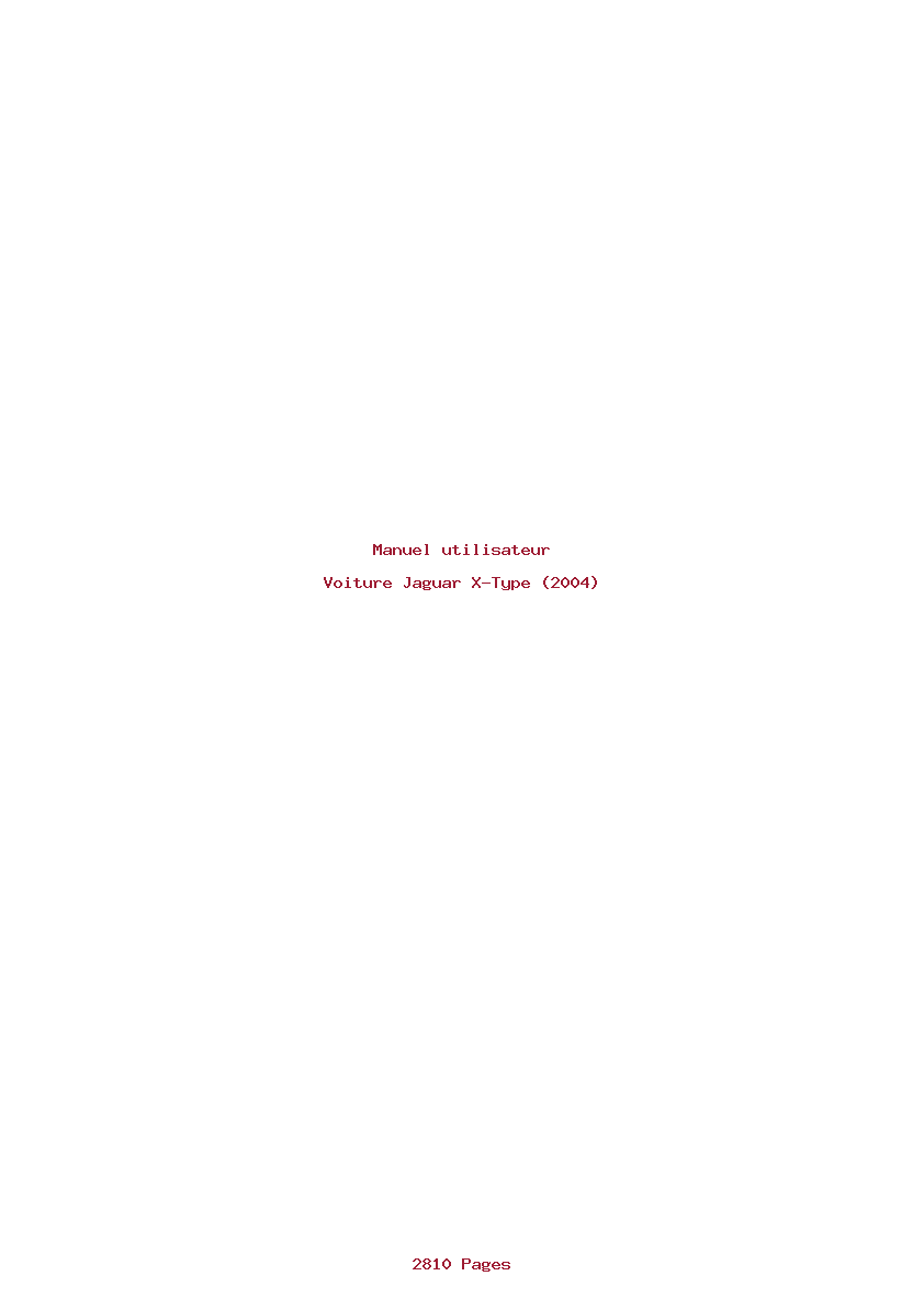 Image de la première page du manuel de l'appareil X-Type (2004)