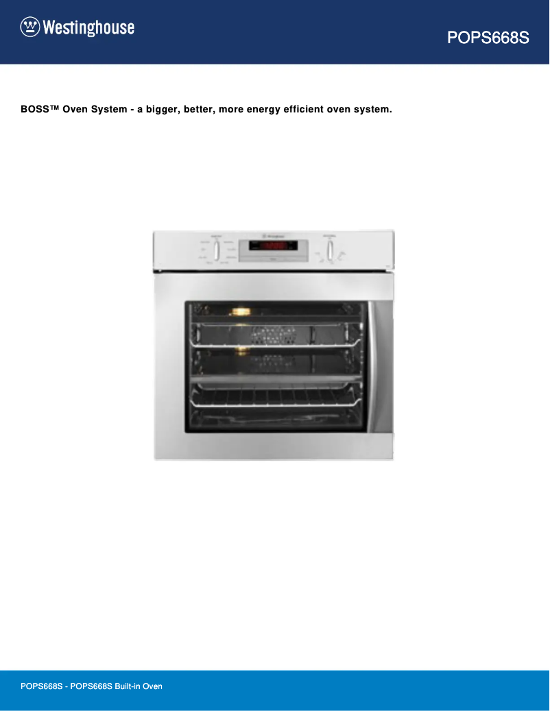 Page 1 de la notice Fiche technique Westinghouse POPS668S