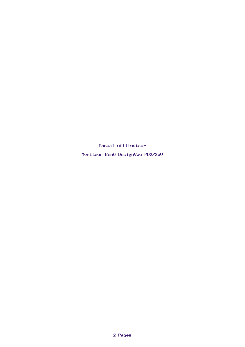 Page 1 de la notice Manuel utilisateur BenQ DesignVue PD2725U