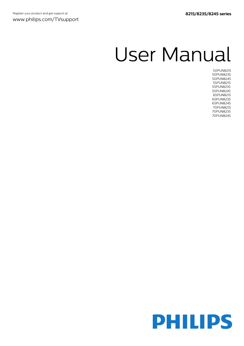 Page 1 of the manual User Manual Philips 70PUN8245