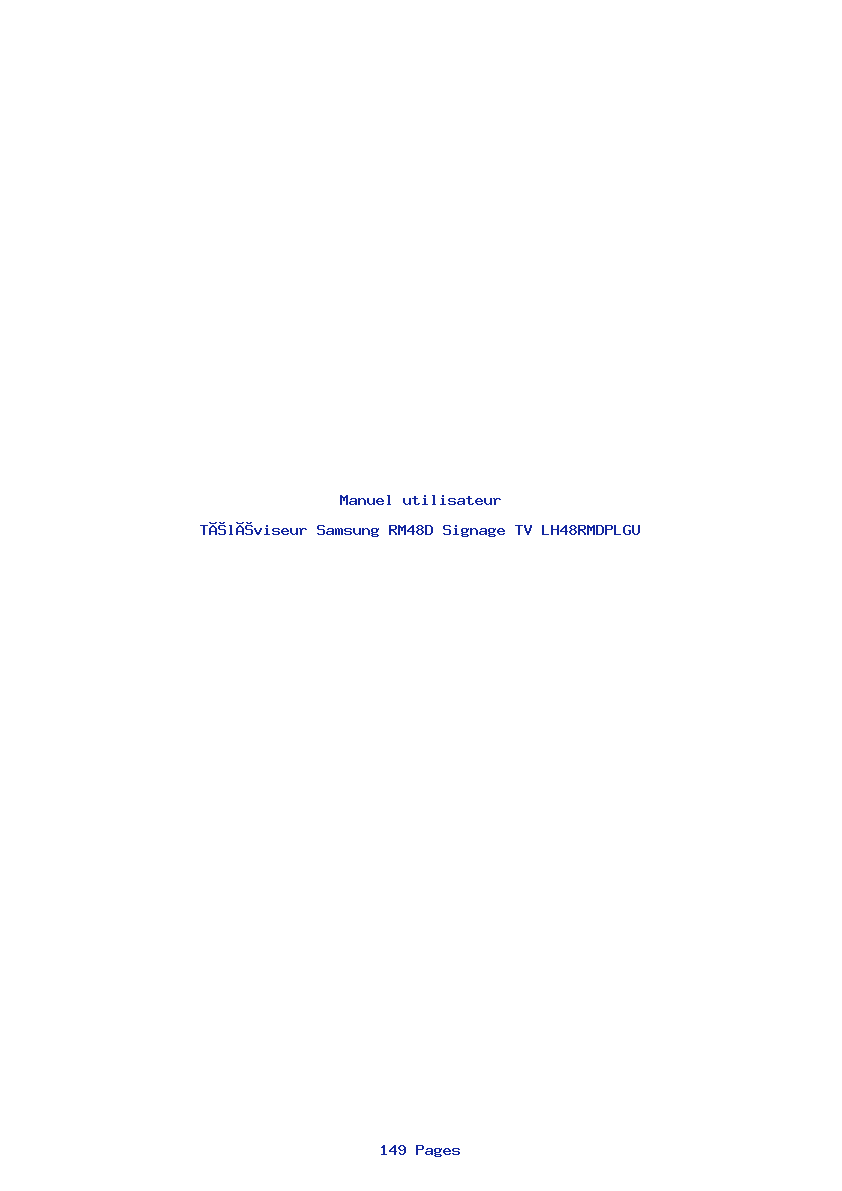 Page 1 de la notice Manuel utilisateur Samsung RM48D Signage TV LH48RMDPLGU